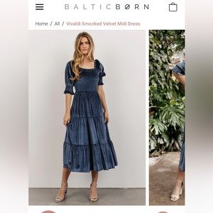 Baltic born velvet blue dress. Only worn once. Size small. Never altered :)